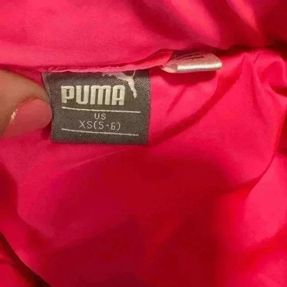 Puma little girl puffer vest pink size 5-6 - Picture 5 of 6